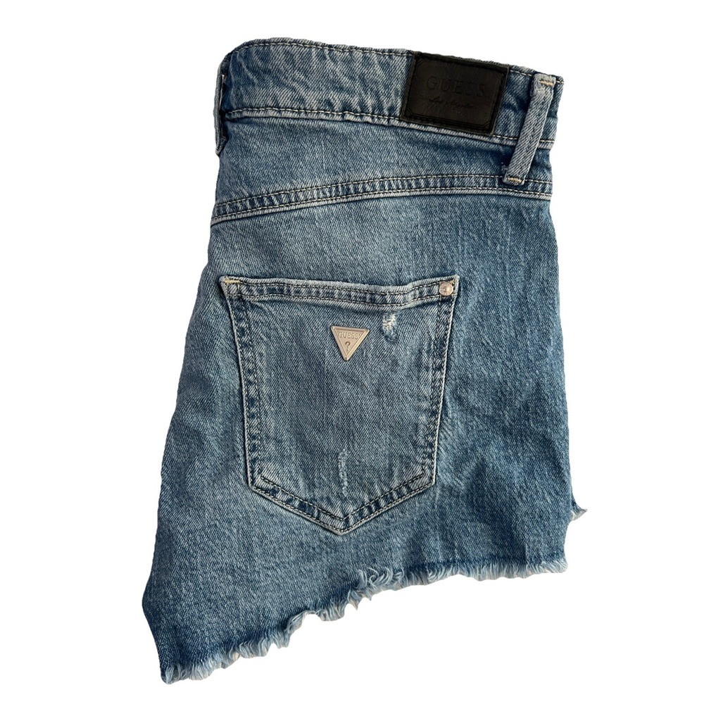 Guess Los Angeles Women's 28 Low Rise Distressed Frayed Denim Shorts Y2K Cutoff
